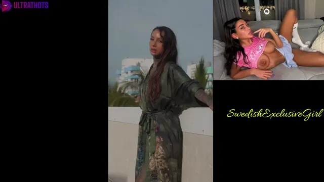 Swedish Tattooed Babe Cleo Kinnaman Smoking Hot Striptease & Shaking Her Ass