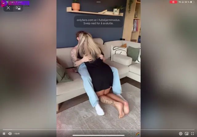 Tattooed Norwegian Blonde Riding Cock on Livestream