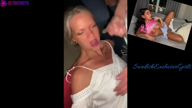 Swedish Hot Blonde Slut Takes 2 Facial Cumshots