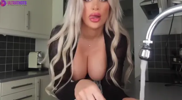 Swedish NicciAzzy Fucked In Kitchen In Maid Outfit