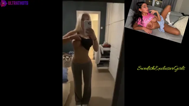 Norwegian Babe Henniwd Flashing Her Big Sexy Tits in Mirror