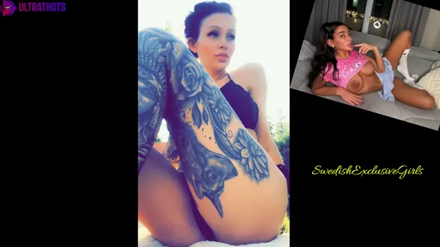 Swedish Tattooed Babe Julia Cinder Flashing Her Tight Pussy In Public & Rubbing It