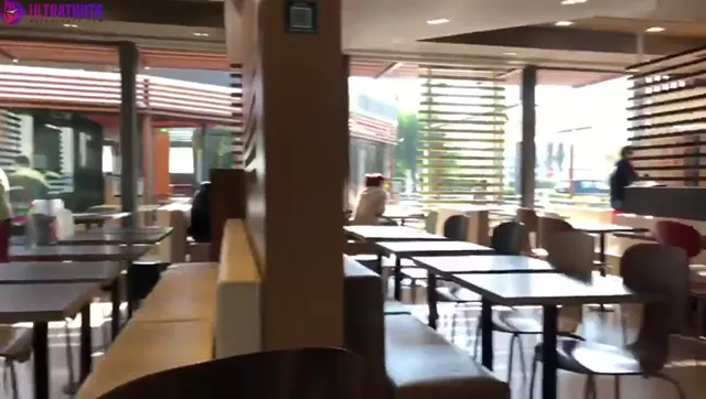 Swedish Slut Caught Flashing in McDonalds