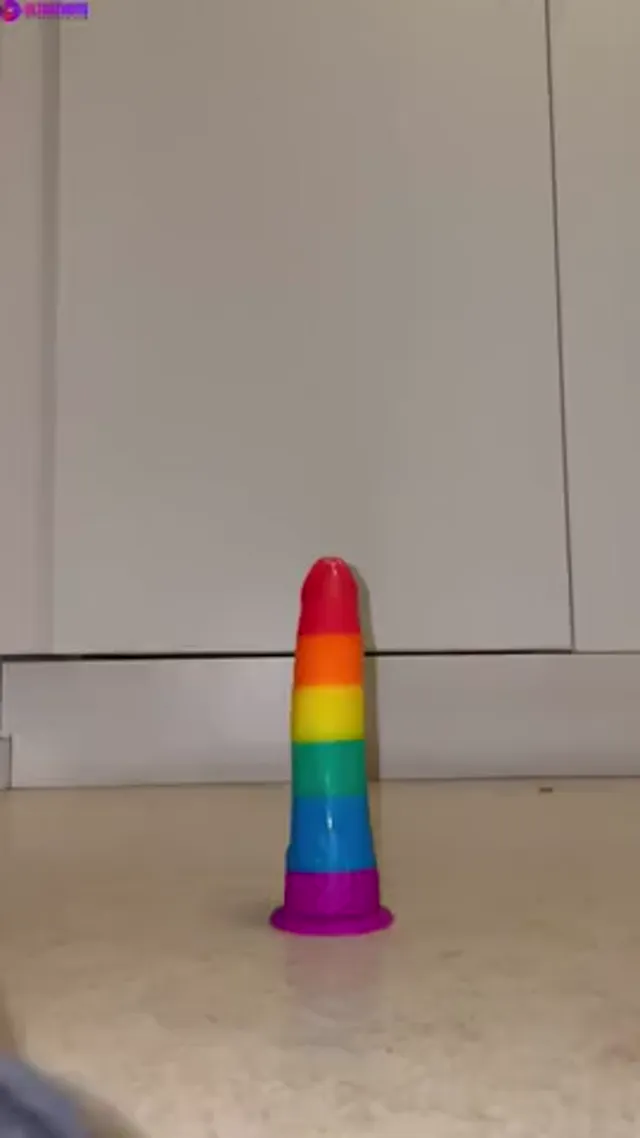 Swedish Babe Nell Kronberg Riding Rainbow Dildo