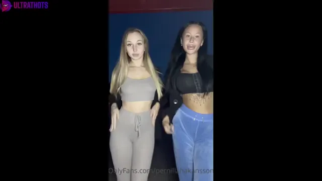 Nathalie Isberg and friend stripping outdoors