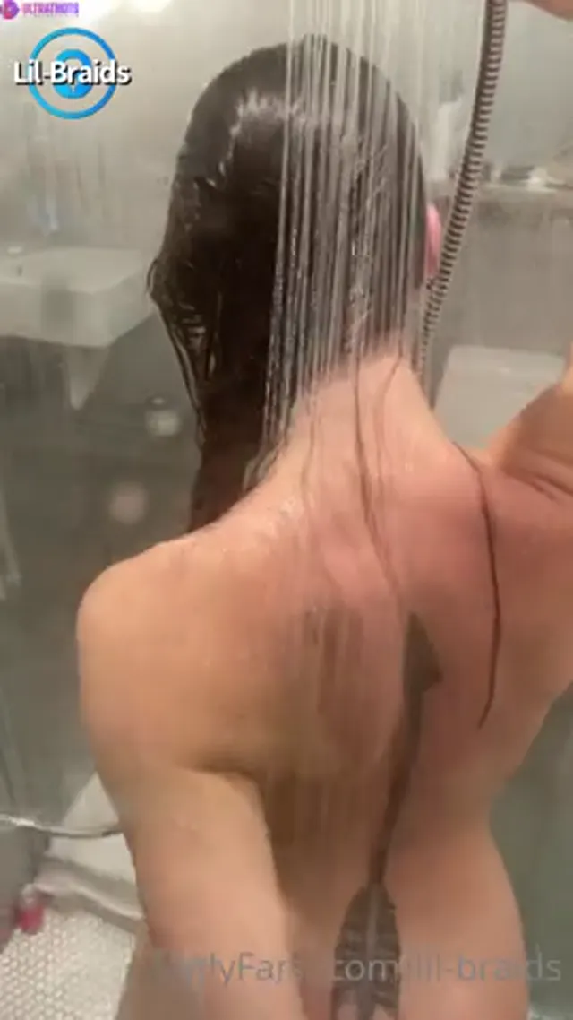 Lil Braids Fucks Dildo Attached To The Wall Of The Shower
