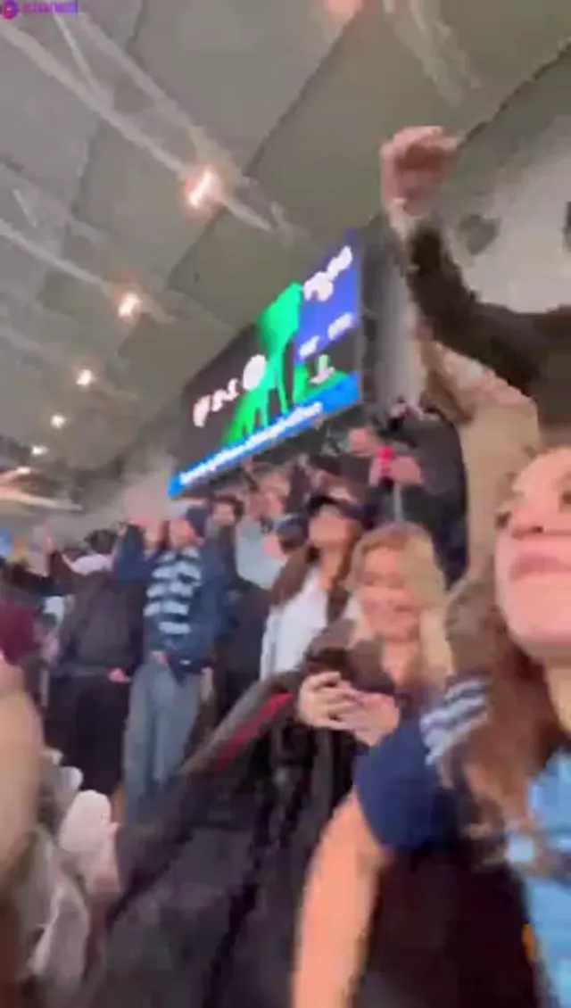 Swedish Babe DIFTjejen Flashing  Her Big Tits In Public In The Audience At Football Stadium