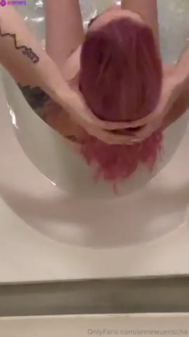 German Babe Anne Wünsche Playing with Big Tits in bathtub