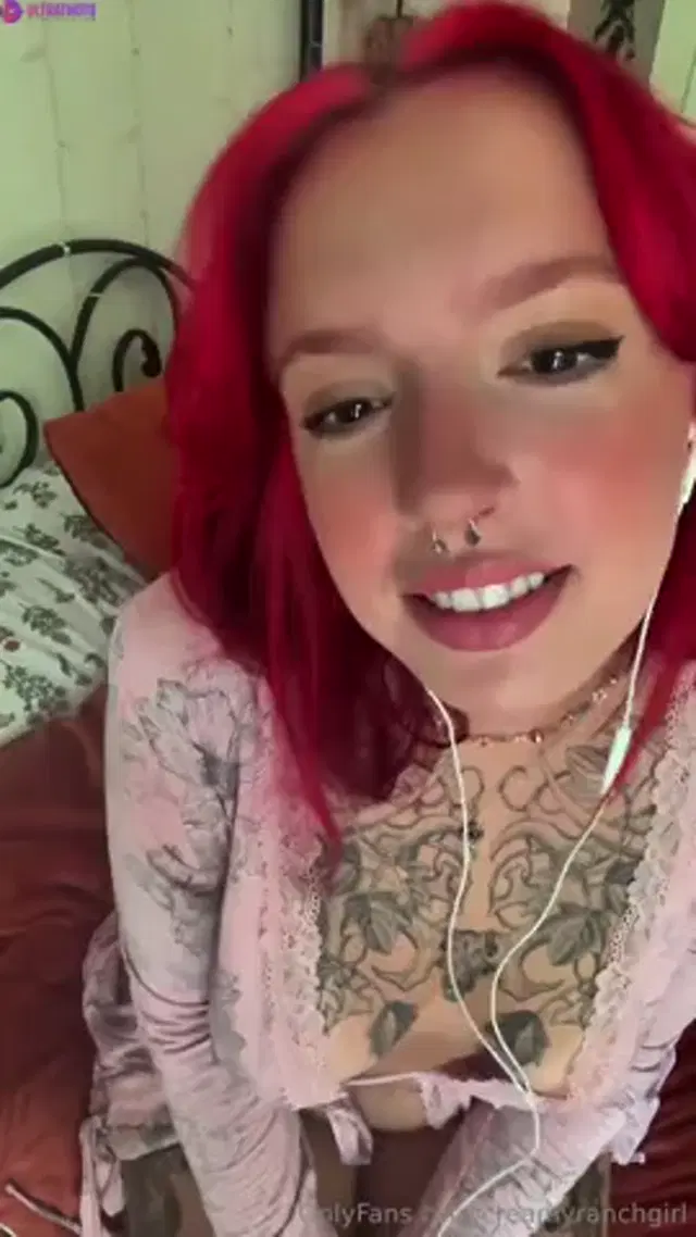 Tattooed Redhead Gives JOI