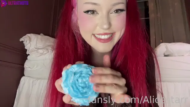 Norwegian pink haired girl moans on toy
