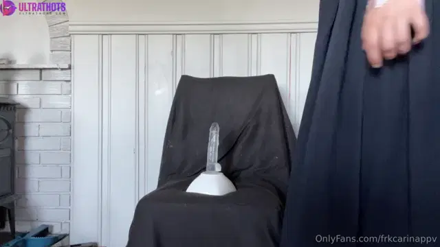 Young Norwegian In Bunad Riding On Chair Spreading Legs Using Dildo And Vibrator