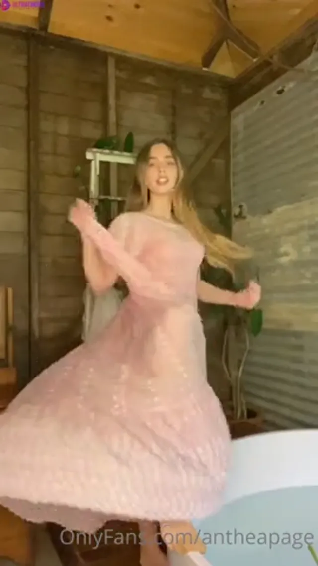 Anthea Page Stripteasing And Fucking Dildo with Buttplug in Ass