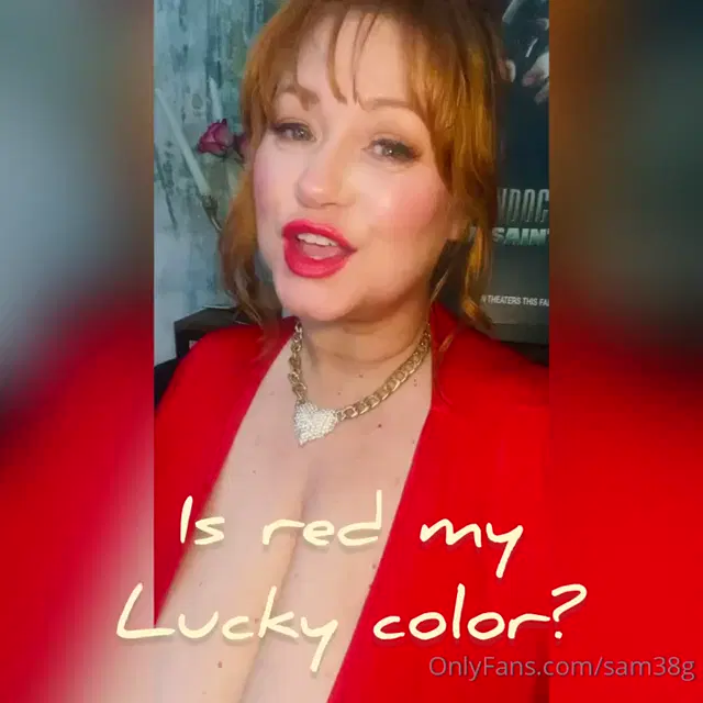 Samantha38g aka sam38g – 07-15-2024 OnlyFans Video – Is red my lucky color Tip 5 if you agree or just love big boobs!