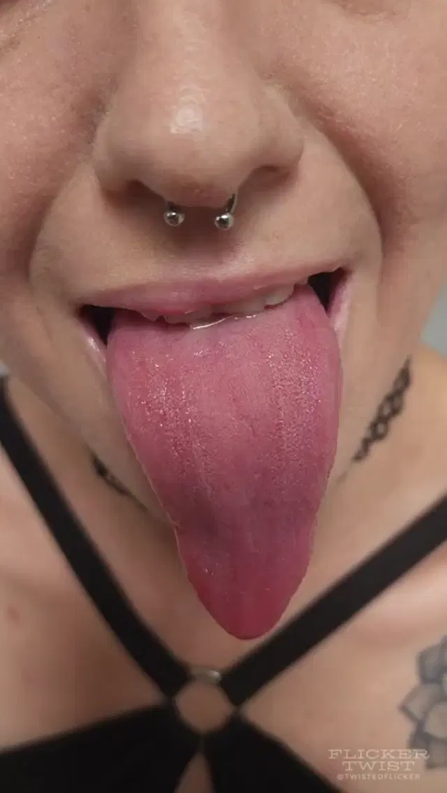 Twisted Flicker – Long Tongue Fetish Close Up Tongue Tricks & Cum Countdown